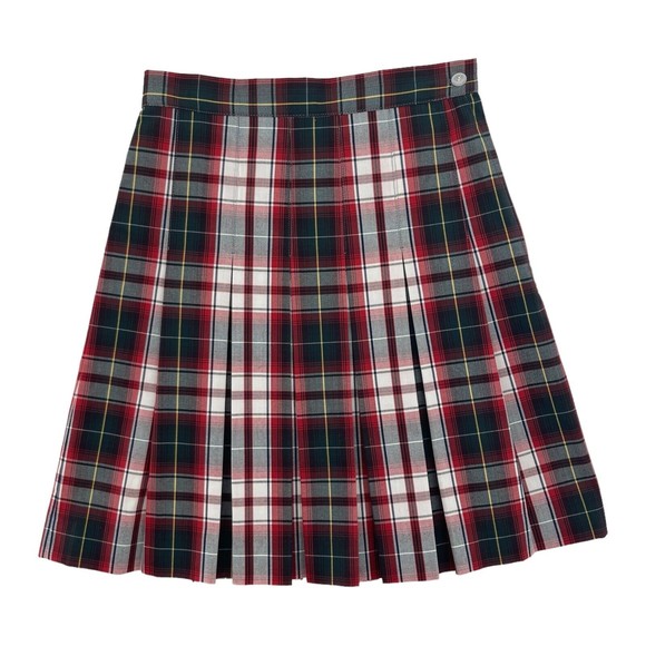 Parker Tartan Red Plaid High Waist Pleated Skirt Juniors Size 3 School Uniform - Picture 1 of 10